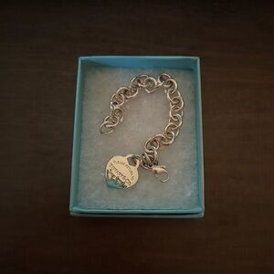 Tiffany & Co. Silver Bracelet with Heart Charm